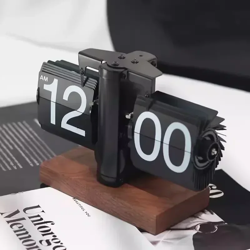 Flip Clock Vintage Desk Clocks Retro Flip Down Clocks-Battery Powered Internal Operated Flip Flop Watch Home & Office Décor 탁상시계