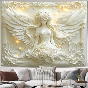 Elegant Angelic Wings Tapestry - Perfect for Home Décor, Adding a Touch of Serenity and Ethereal Beauty to Your Living Space